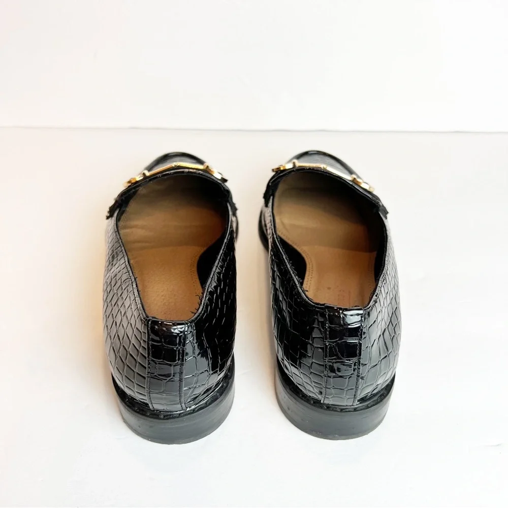 ASOS Vegan Mock Croc Gold Hardware Slip On Oxford Loafers Women’s UK 5 / US 7.5 - Picture 6 of 16
